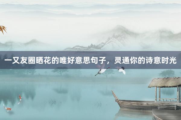 一又友圈晒花的唯好意思句子，灵通你的诗意时光